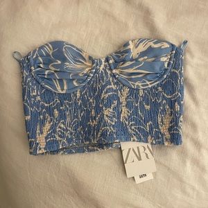 Zara floral corset bandeau top